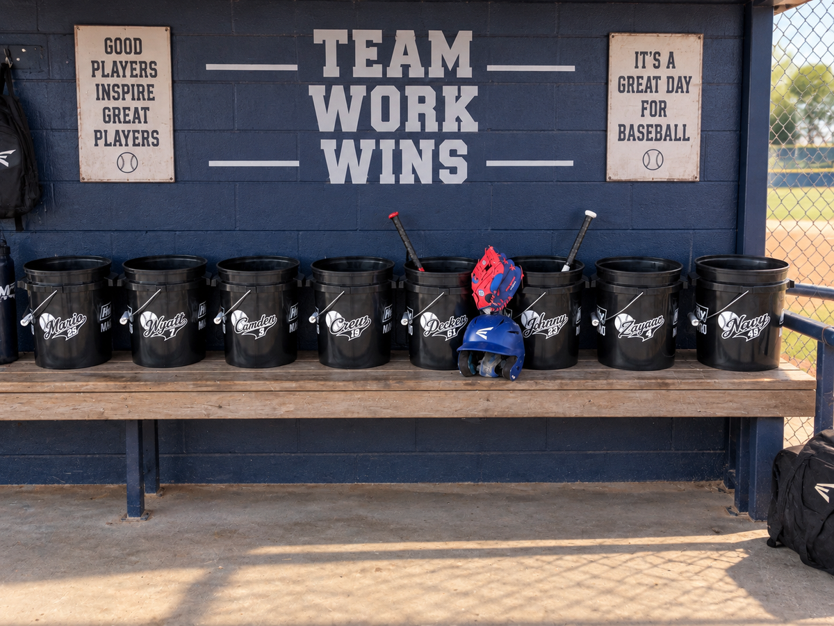 Personalized Baseball Dugout Buckets