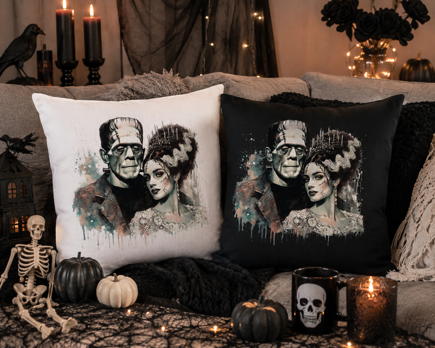 Halloween Throw Pillow Cases - Set of (2)