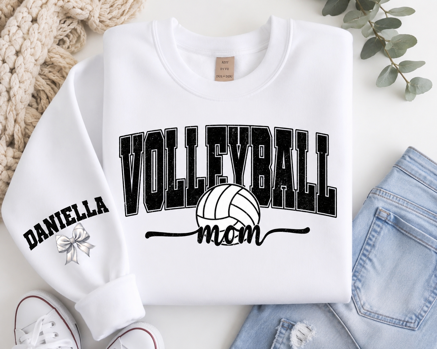 Personalized Volleyball Mom Apparel - Name on Sleeve