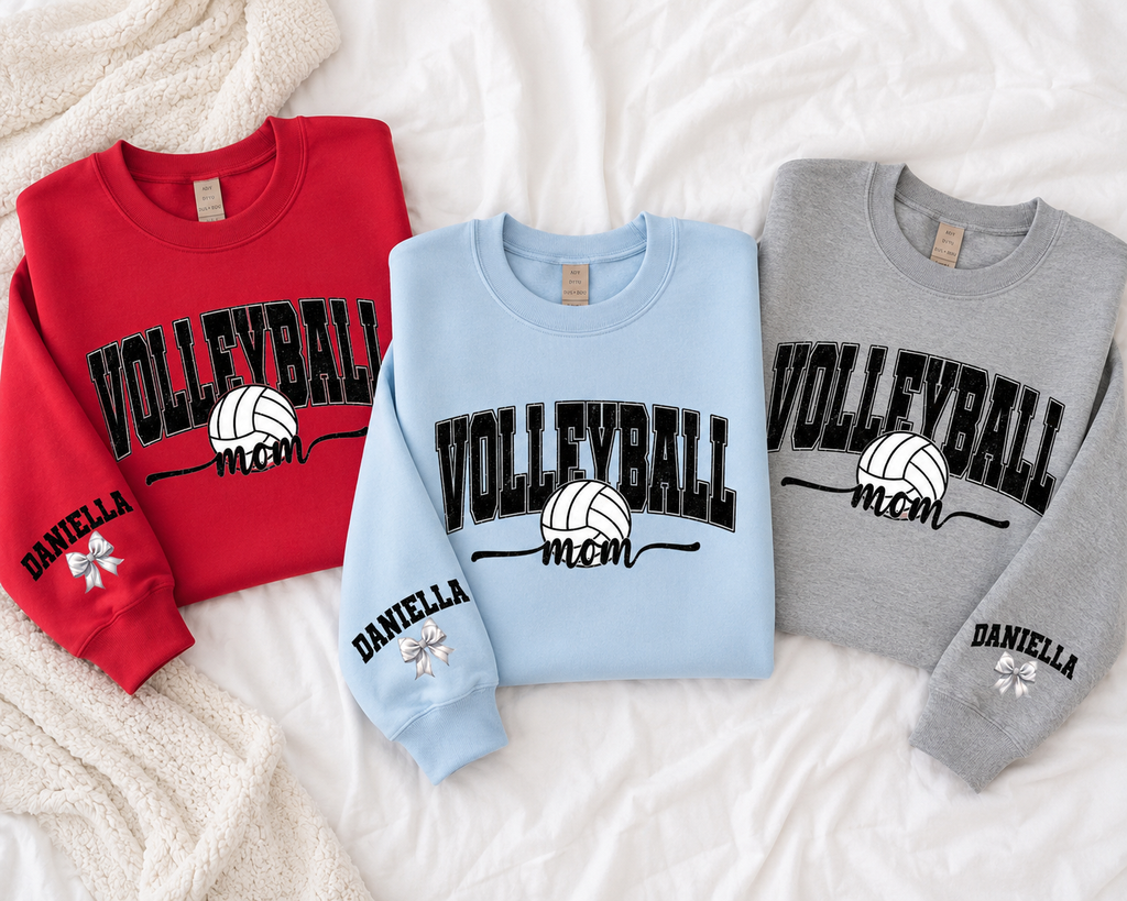 Personalized Volleyball Mom Apparel - Name on Sleeve