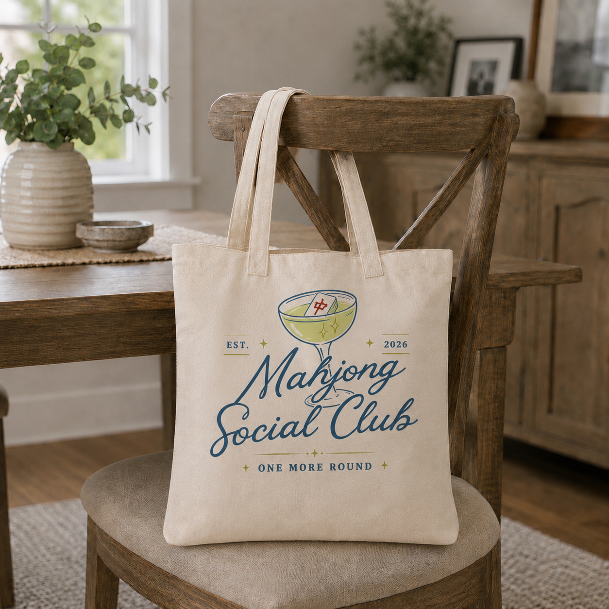 Mahjong Social Club Tote Bag
