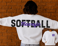 Personalized Softball Big Back Lettering  - Sweatshirts