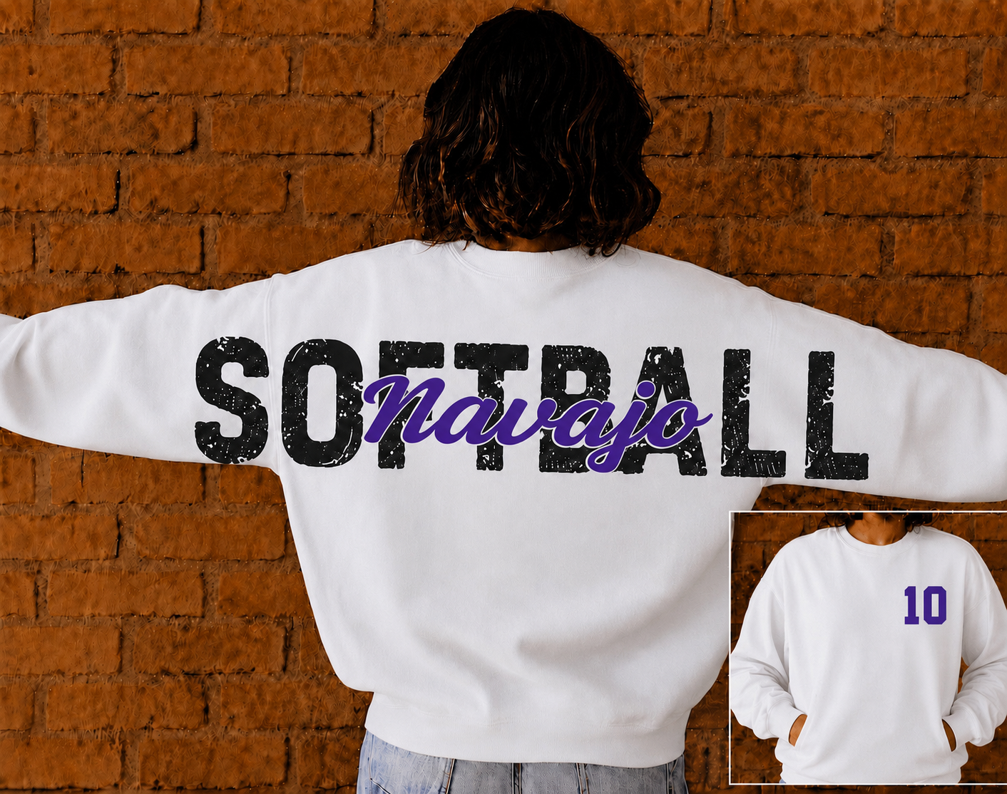 Personalized Softball Big Back Lettering  - Sweatshirts