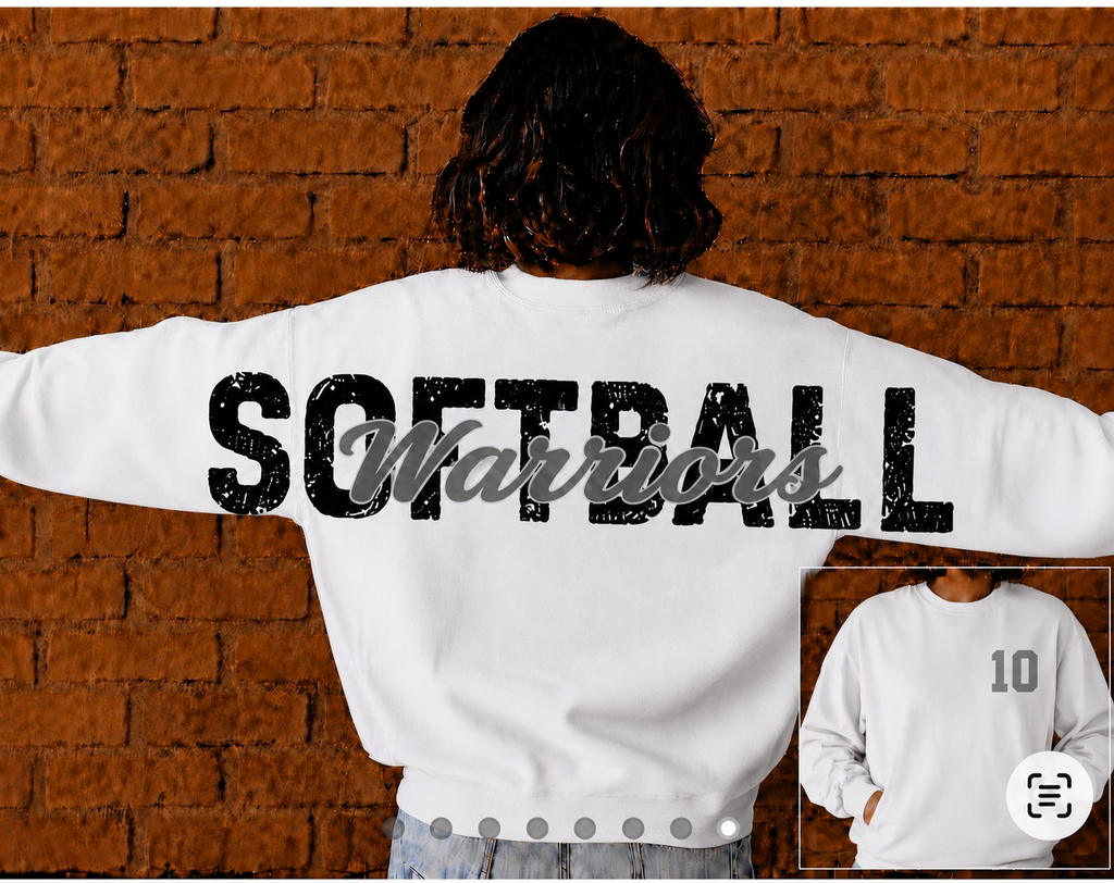 Personalized Softball Big Back Lettering  - Sweatshirts