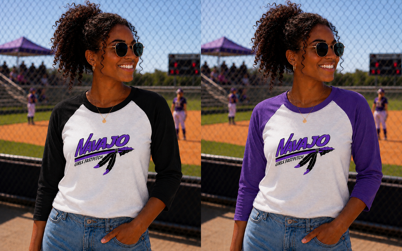 Men & Women's 3-Quarter Sleeve Softball Tee