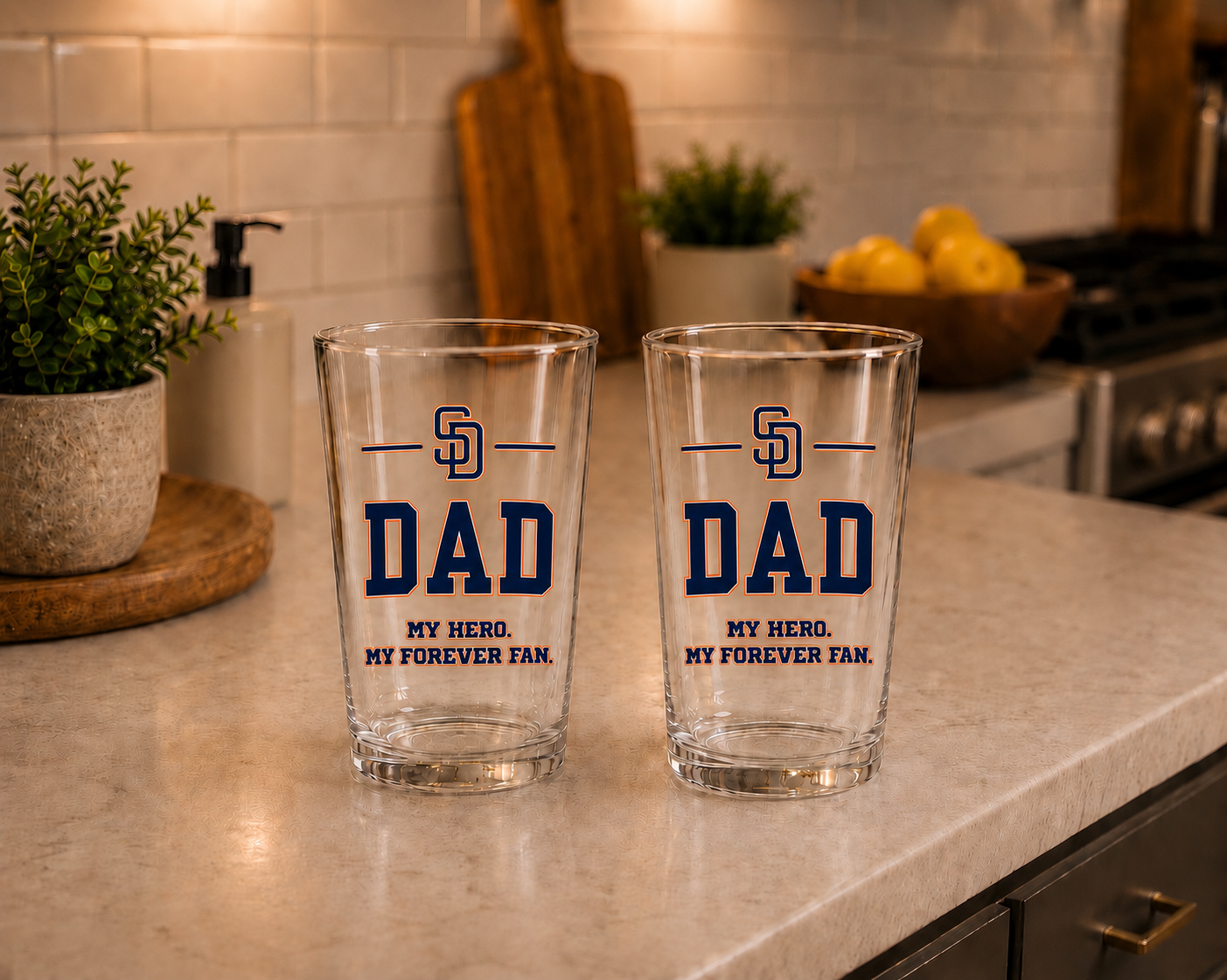 -SD- DAD Glassware (My Hero. My Forever Fan.)