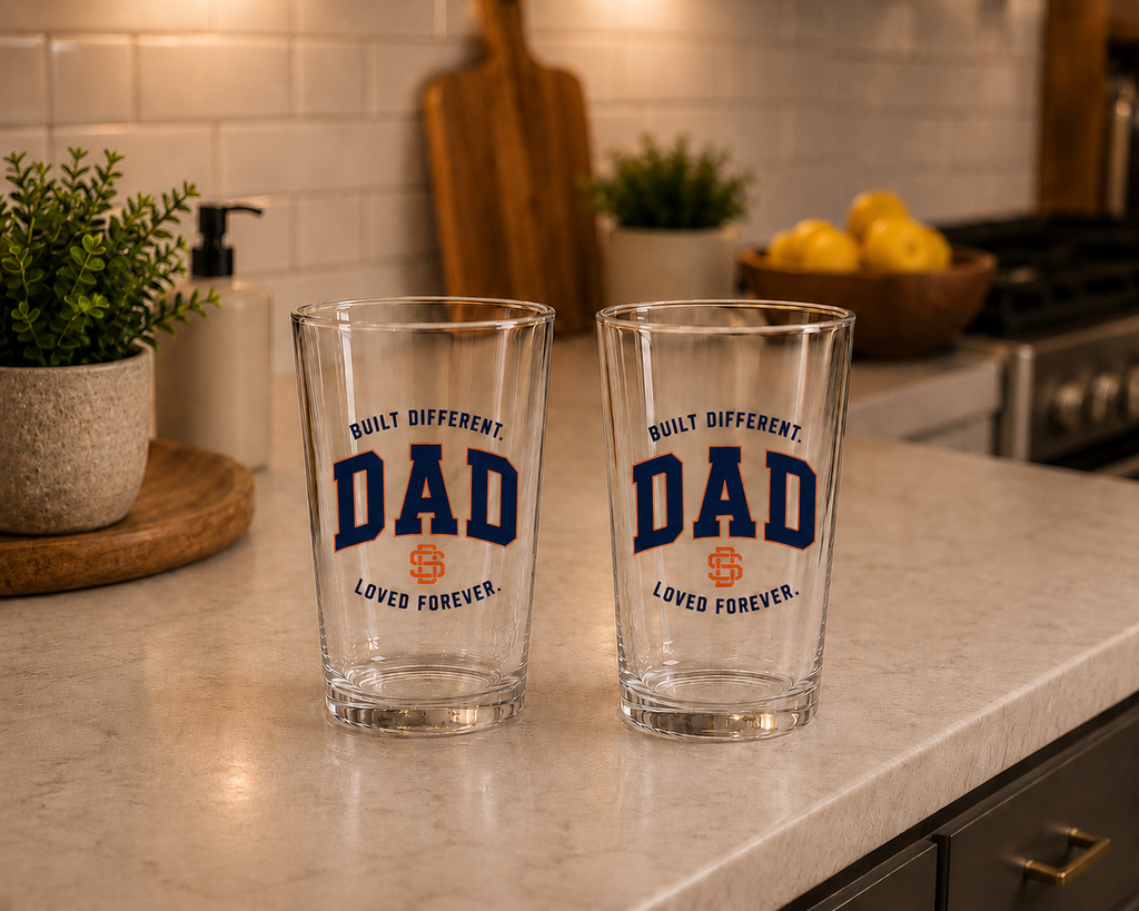 -SD- DAD Glassware (Built Different. Loved Forever).