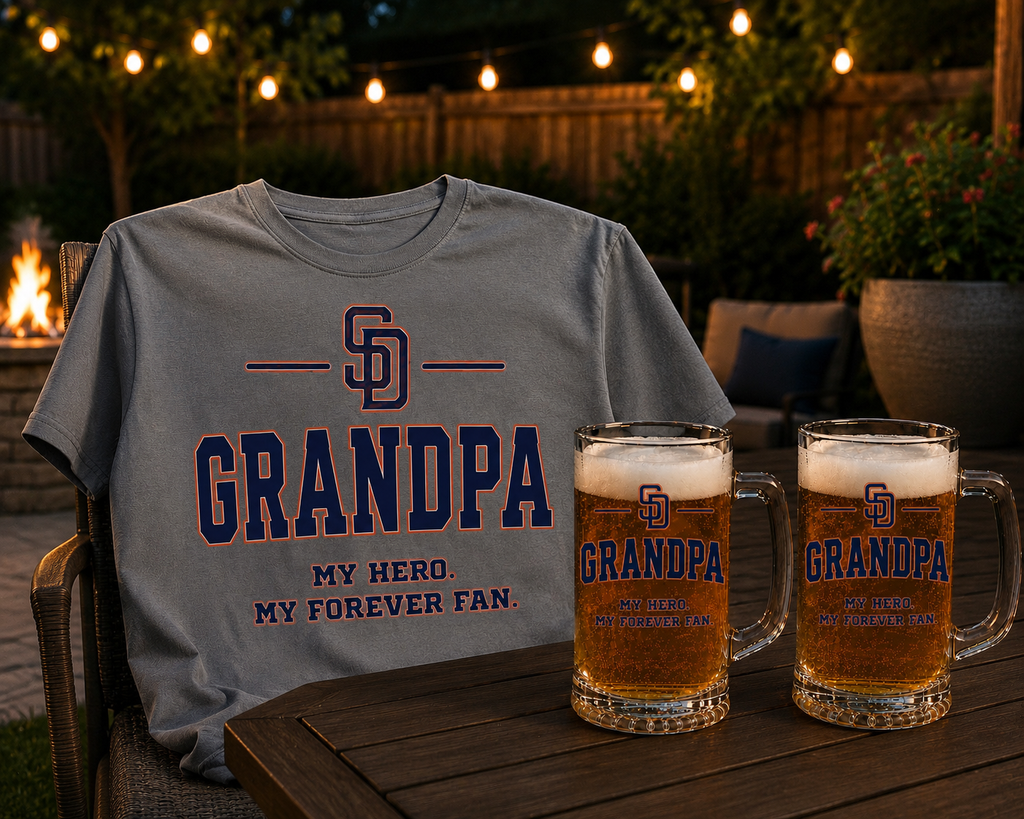 -SD- DAD Glassware (My Hero. My Forever Fan.)