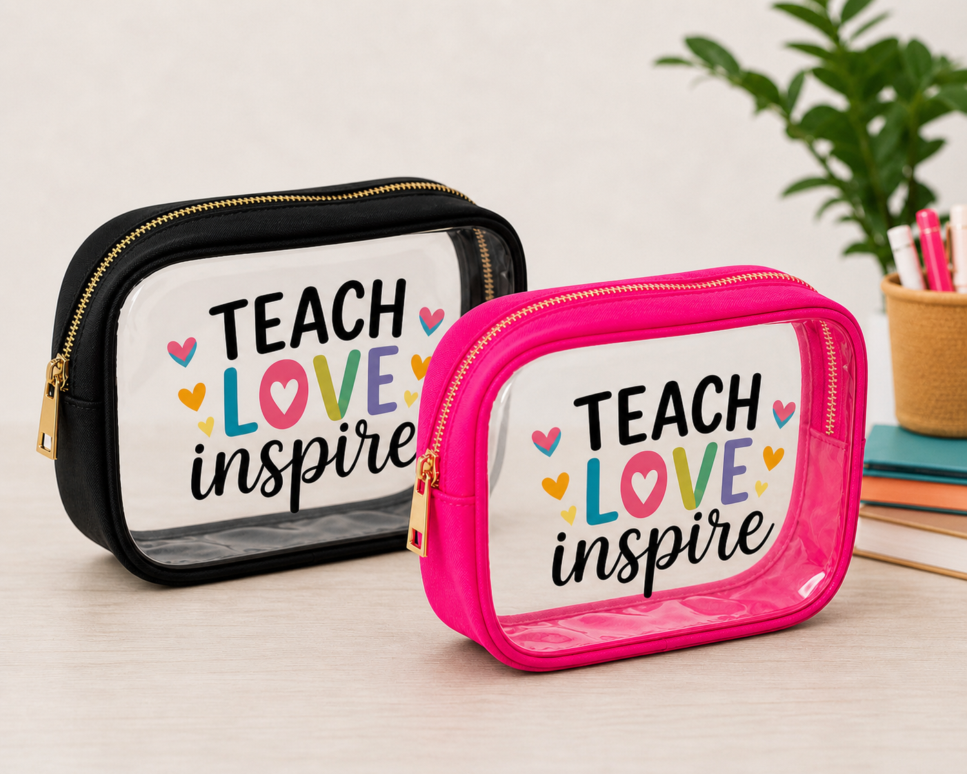 Teacher Inspired Clear Cosmetic Bag
