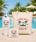 Canvas Tote Bags & Water Tumbler - "Summer Break Social Club"