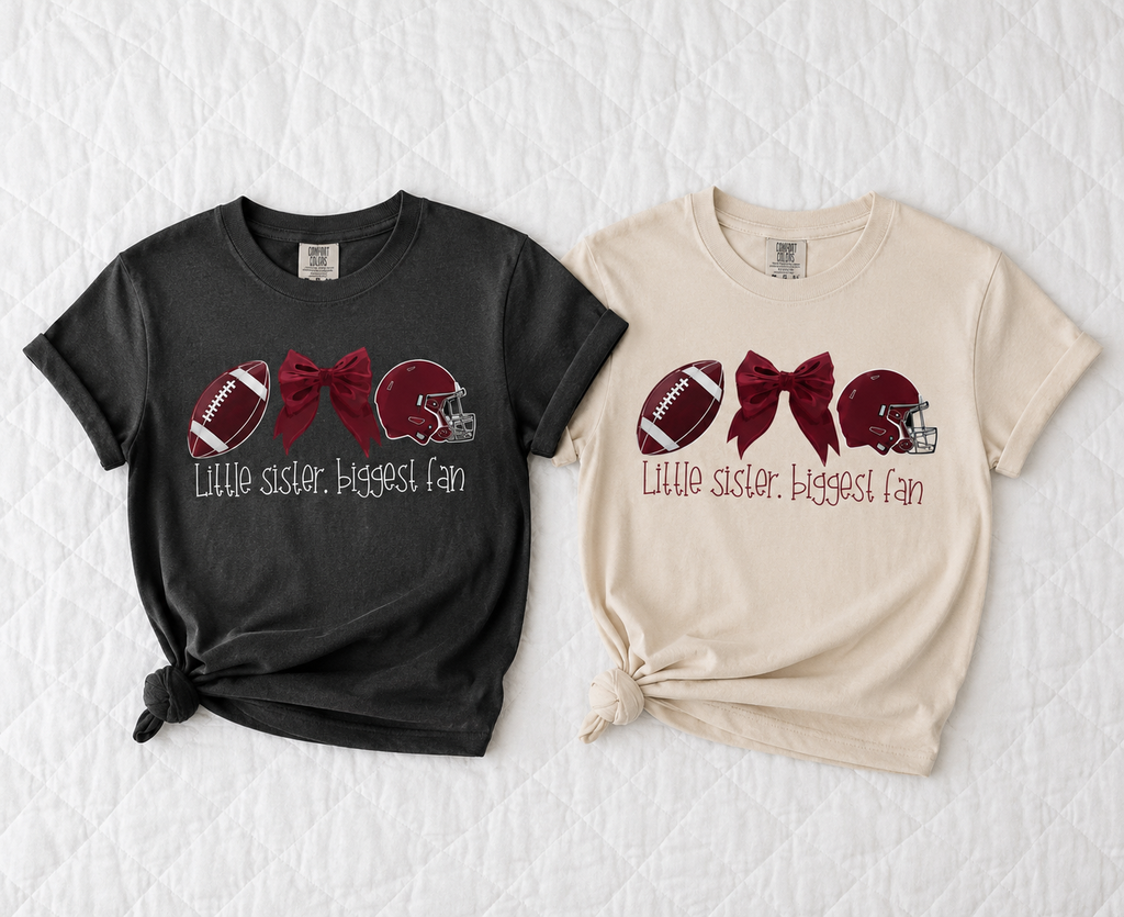 Football - Little Sister. Biggest Fan Apparel
