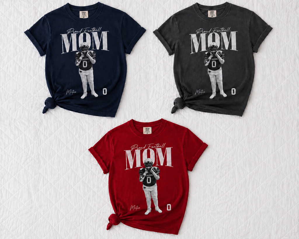Personalized Photo - Proud Football Mom Apparel
