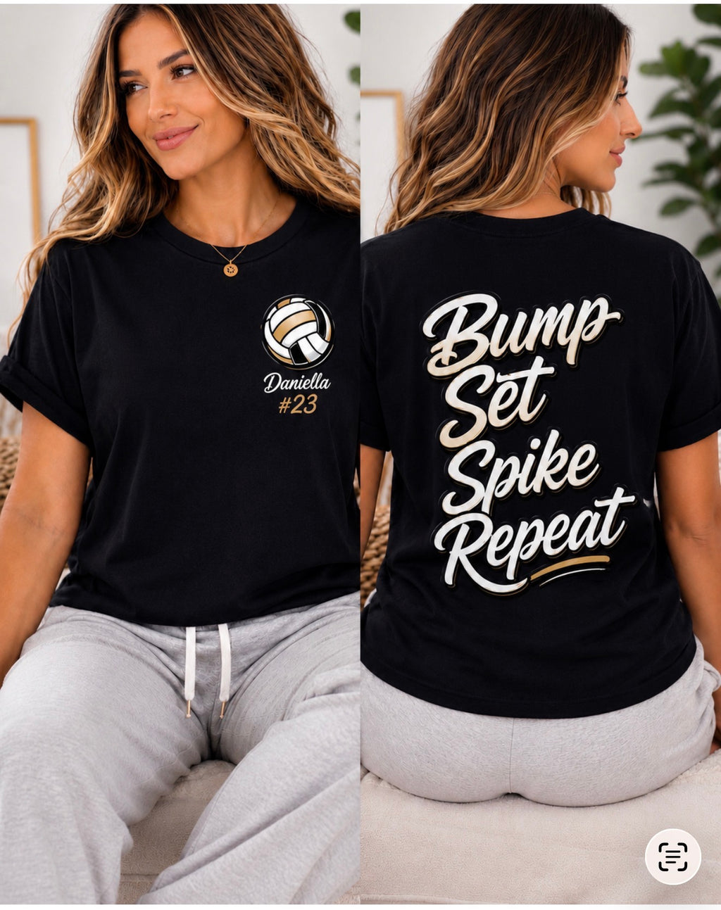 Personalized Bump. Set. Spike. Repeat. Volleyball Apparel