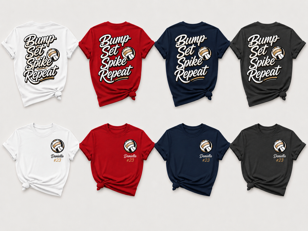 Personalized Bump. Set. Spike. Repeat. Volleyball Apparel