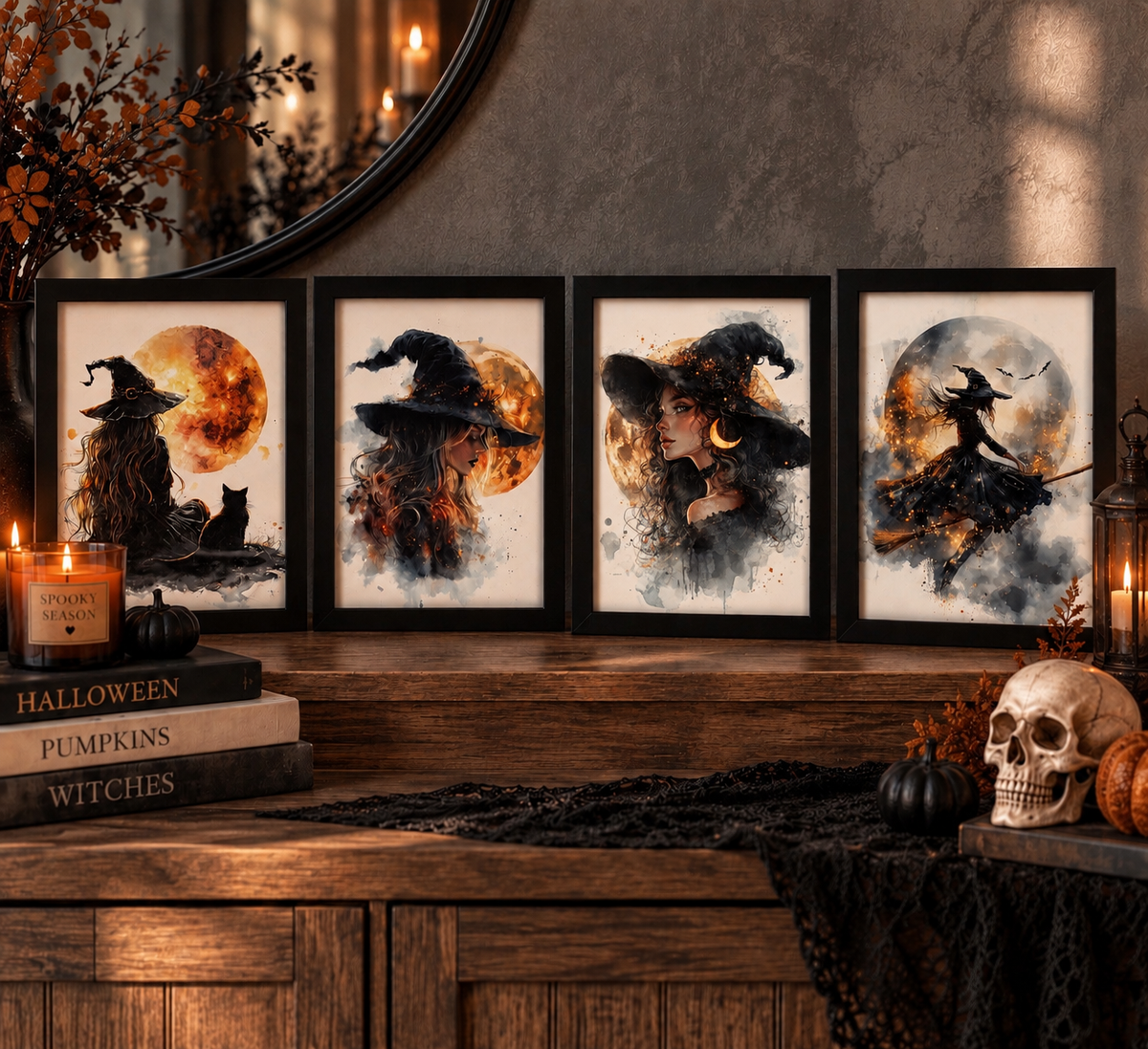 Halloween Inspired Framed Art Decor - 8X10