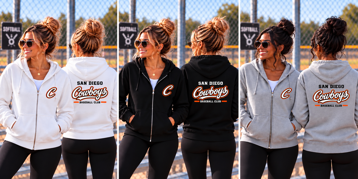 Unisex Cowboys Full Zip Sweatshirt