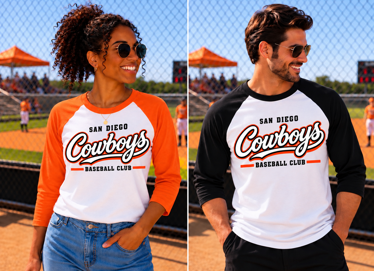 Men & Women's Cowboys 3/4 Sleeve Tee