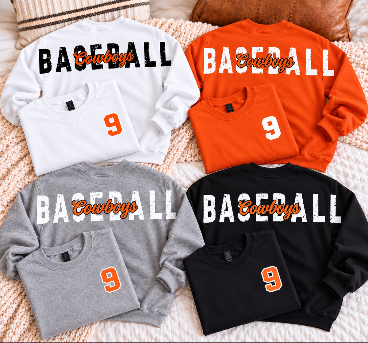 Personalized Cowboys Baseball Big Back Sweatshirts
