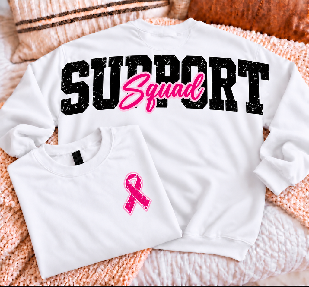 Breast Cancer BIG Back Crewneck Sweatshirts