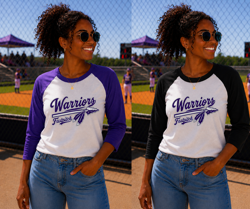 Men & Women's 3-Quarter Sleeve Softball Tee