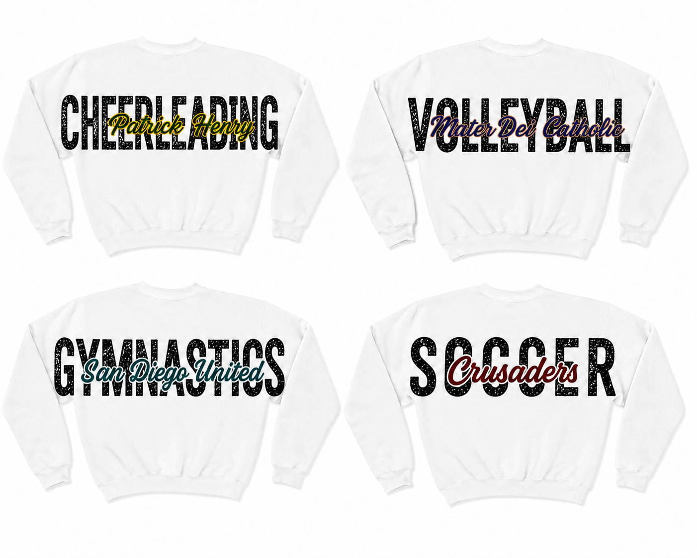 Personalized Sports Apparel - Across Shoulder & Back Lettering