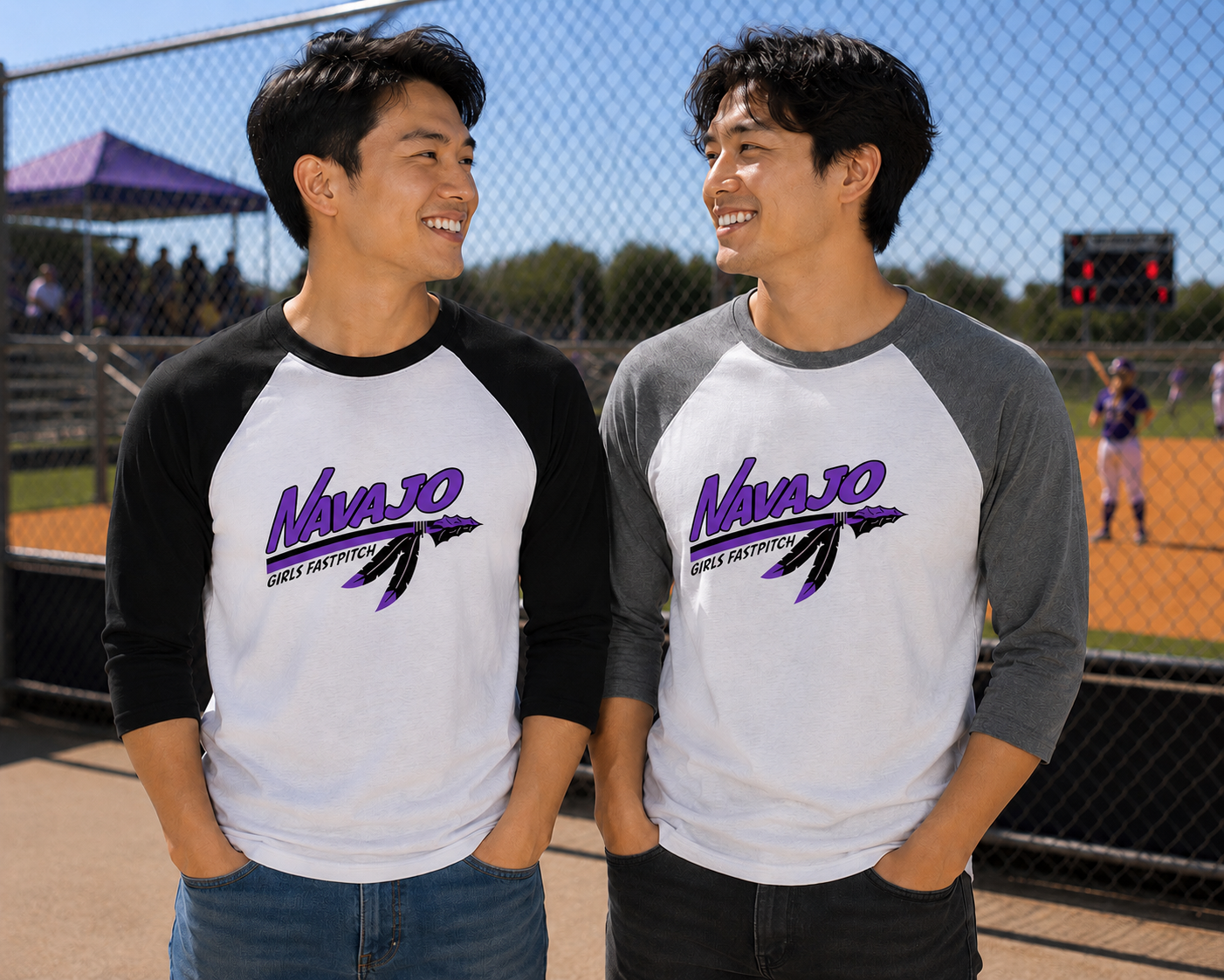 Men & Women's 3-Quarter Sleeve Softball Tee