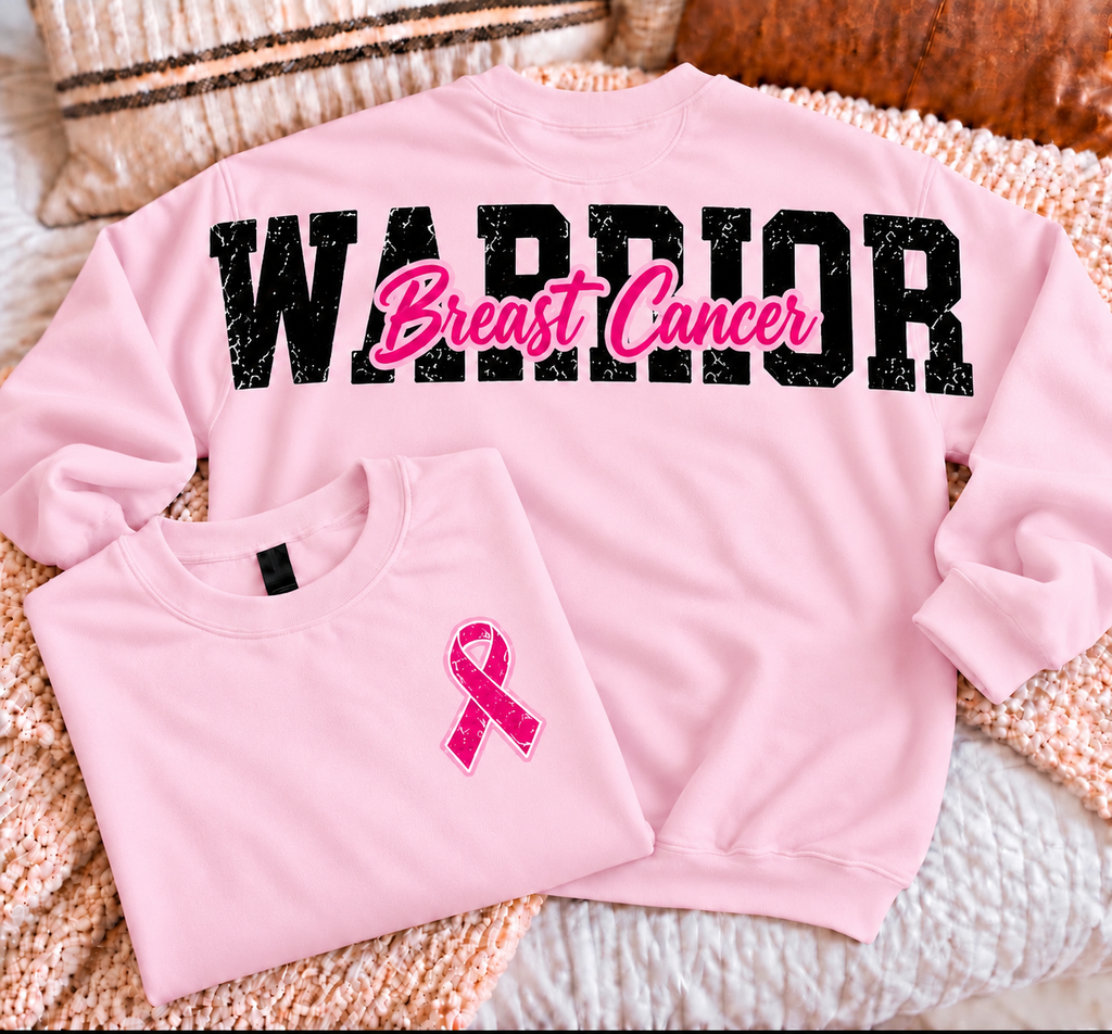 Breast Cancer BIG Back Crewneck Sweatshirts